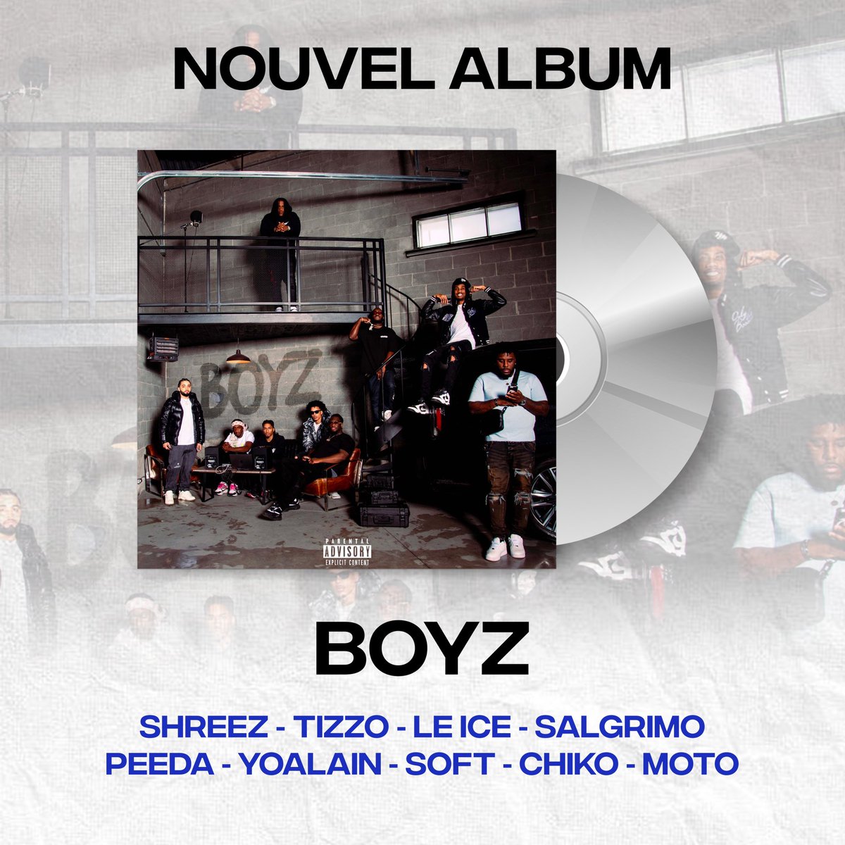 “BOYZ” le nouvel album du crew Canicule est maintenant disponible.

(<a href="/shreez_officiel/">shreez</a> x <a href="/T1zzo/">Tizzo</a> x Le Ice x <a href="/salgrimo/">Sal</a> x Peeda x YoAlain x Soft x Chiko x Moto)

Lancement le 22 Juin au Club Soda dans le cadre des <a href="/FrancosMTL/">Francos de Montréal</a>
