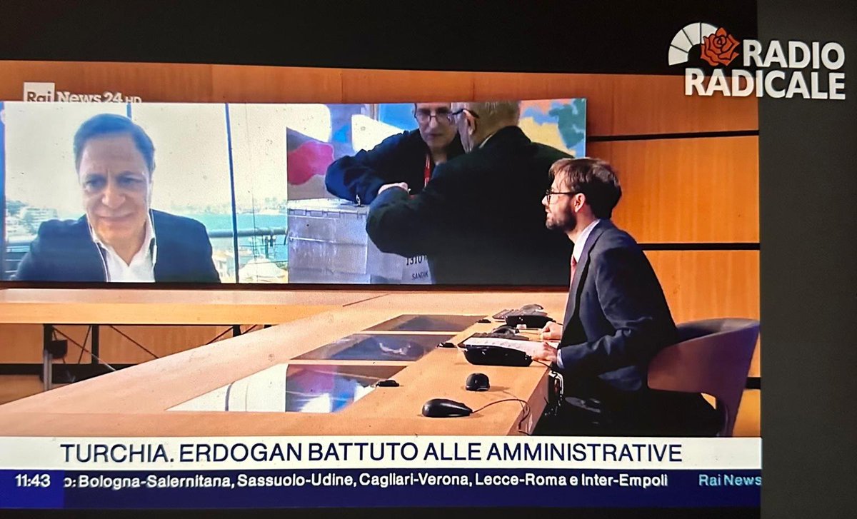 MarianoGiustino's tweet photo. Oggi, ospite anche di @RaiNews, #RaiNews24 per la mia analisi del voto in #Turchia delle elezioni del 31 Marzo 2024.
In studio, #RobertoVicaretti di Rai News 24.
Buon ascolto!
https://t.co/uHVGmdfmLM
@RadioRadicale https://t.co/2aSsn2XOPc