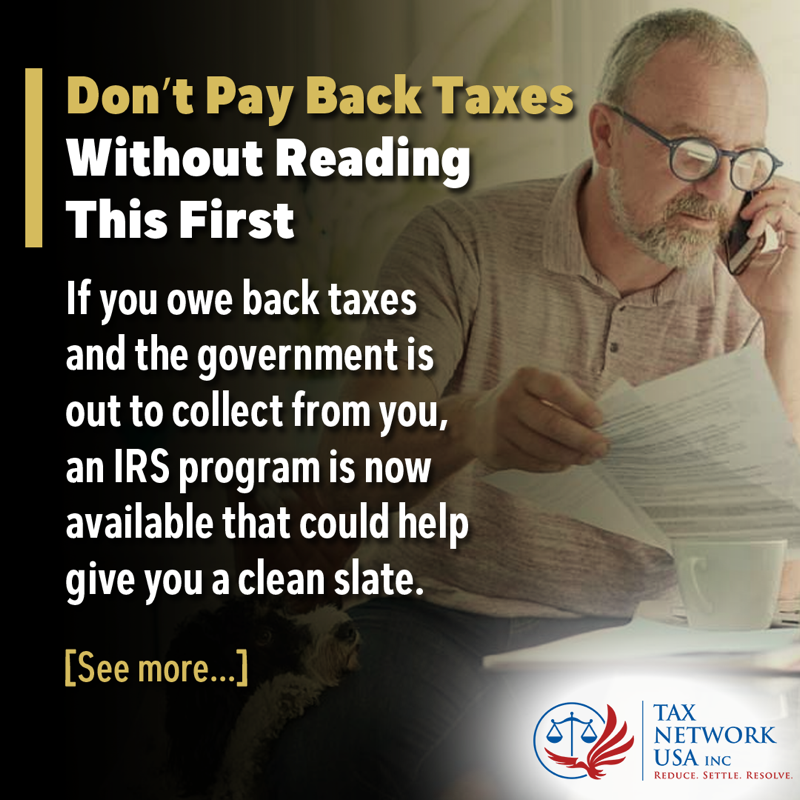 tax_networkUSA's tweet photo. 💰 Owe more than $5k in taxes?
Receive a FREE tax debt battle plan and stop the IRS from garnishing your wages.