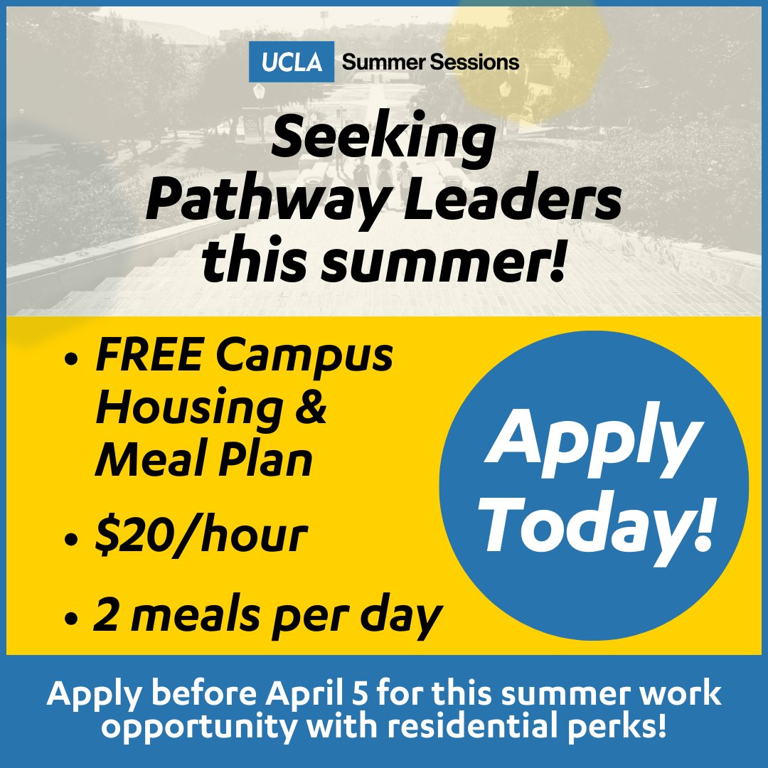 Applications are still open to be a Pathway Leader this summer! We’re seeking undergraduate students to help create community and support newly-admitted students. Earn $20 per hour and benefit from free housing while gaining work experience! Apply here: bit.ly/pathway-leader…