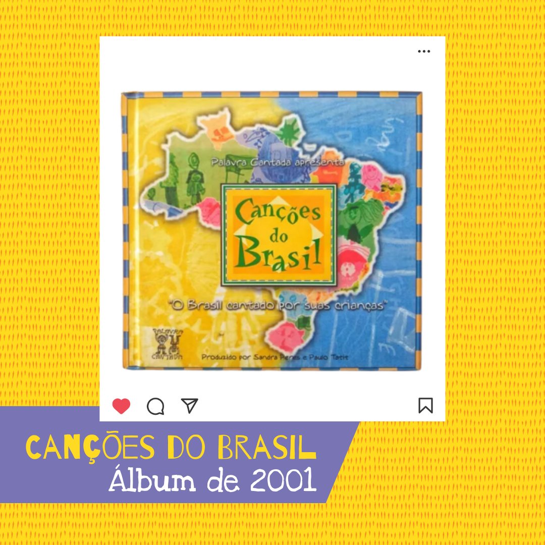 Queremos tirar um momentinho para relembrar o álbum "Canções do Brasil", de 2001. Entre os anos de 1998 a 2000, percorremos cada canto do Brasil em busca das canções que fazem parte da alma brasileira e encontrando crianças talentosas e apaixonadas pela música! 🇧🇷💚💛