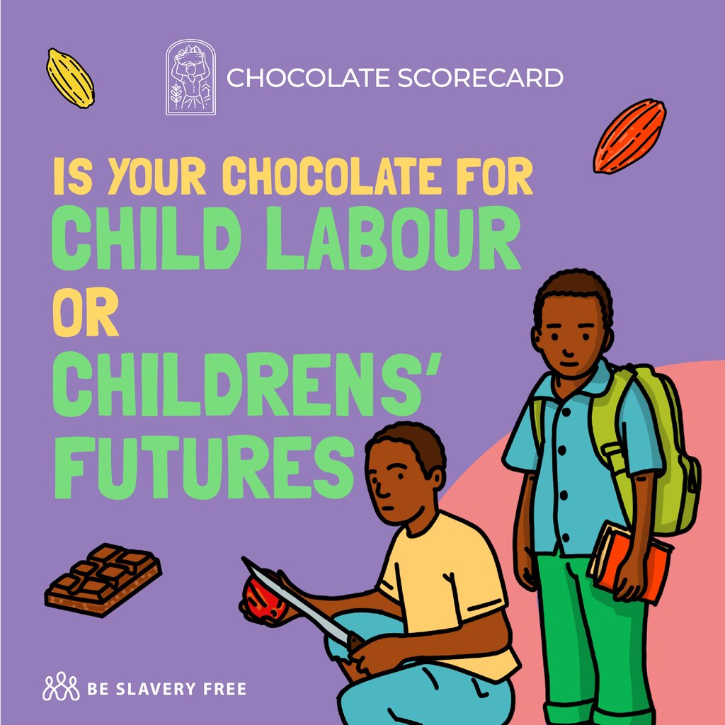 Child labour practices are improving, however, there is still a way to go to eliminate child labour. Find out how your chocolate scored on reducing child labour in the 5th Edition of the #ChocolateScorecard chocolatescorecard.com
#EthicalChocolate #EthicalCocoa