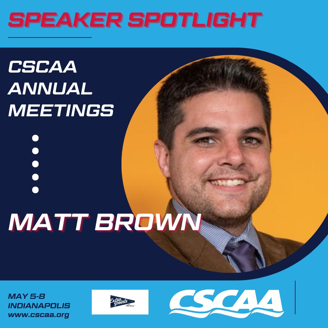 🌟Matt Brown, author of Extra Points, unpacks the behind-the-scenes dynamics of college sports. Join the CSCAA Annual Meetings, where he'll talk about the state of college sports and its impact on swimming & diving! #AnnualMeetings #ExtraPoints REGISTER: ow.ly/SAvx50R62pJ