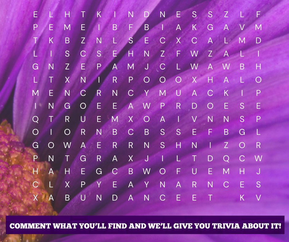 Think you're a word search whiz? This puzzle hides a secret fact! Can you find the hidden trivia and drop your guess in the comments?

Stay tuned for tomorrow's answer!

#Trinergy #Psychiatry2 #HolisticHealing #GoodMentalHealth #HolisticPsychiatry #IntegrativePsychiatry