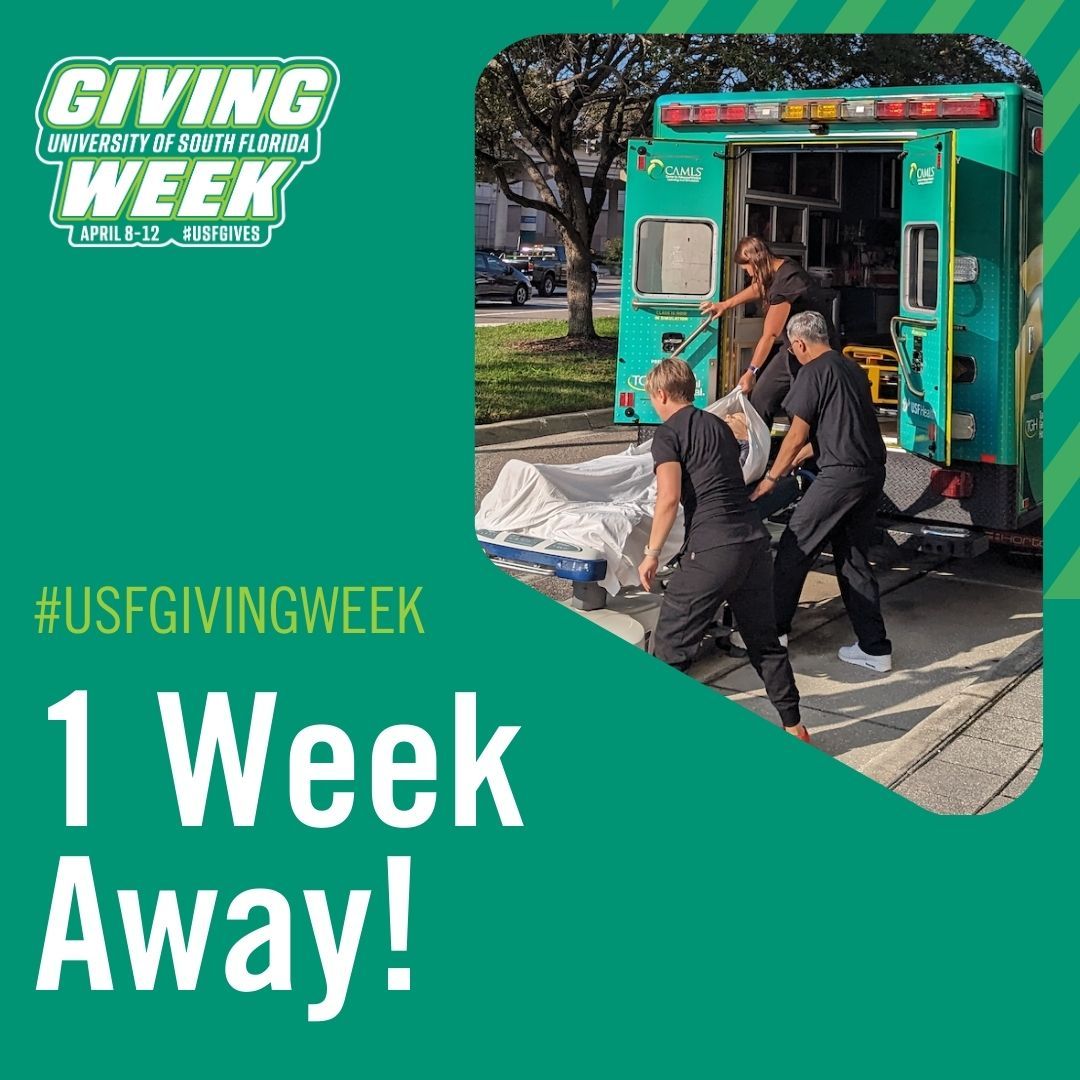 #USFGivingWeek is just one week away! 🎉✨ Join us in transforming lives and creating a brighter future for countless individuals. Make your early gift at buff.ly/3vzUYmJ #USFGives