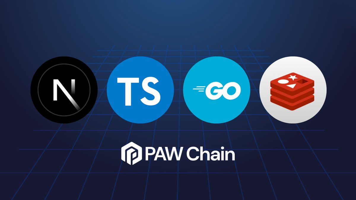 PawChain's tweet image. #PAWChain has been developed with the aid of cutting edge programming languages and technologies including @nextjs, @typescript, @golang, and @Redisinc. 

Engineered to help elevate our chain functionalities to new unparalleled heights with lighting fast transaction speeds,…