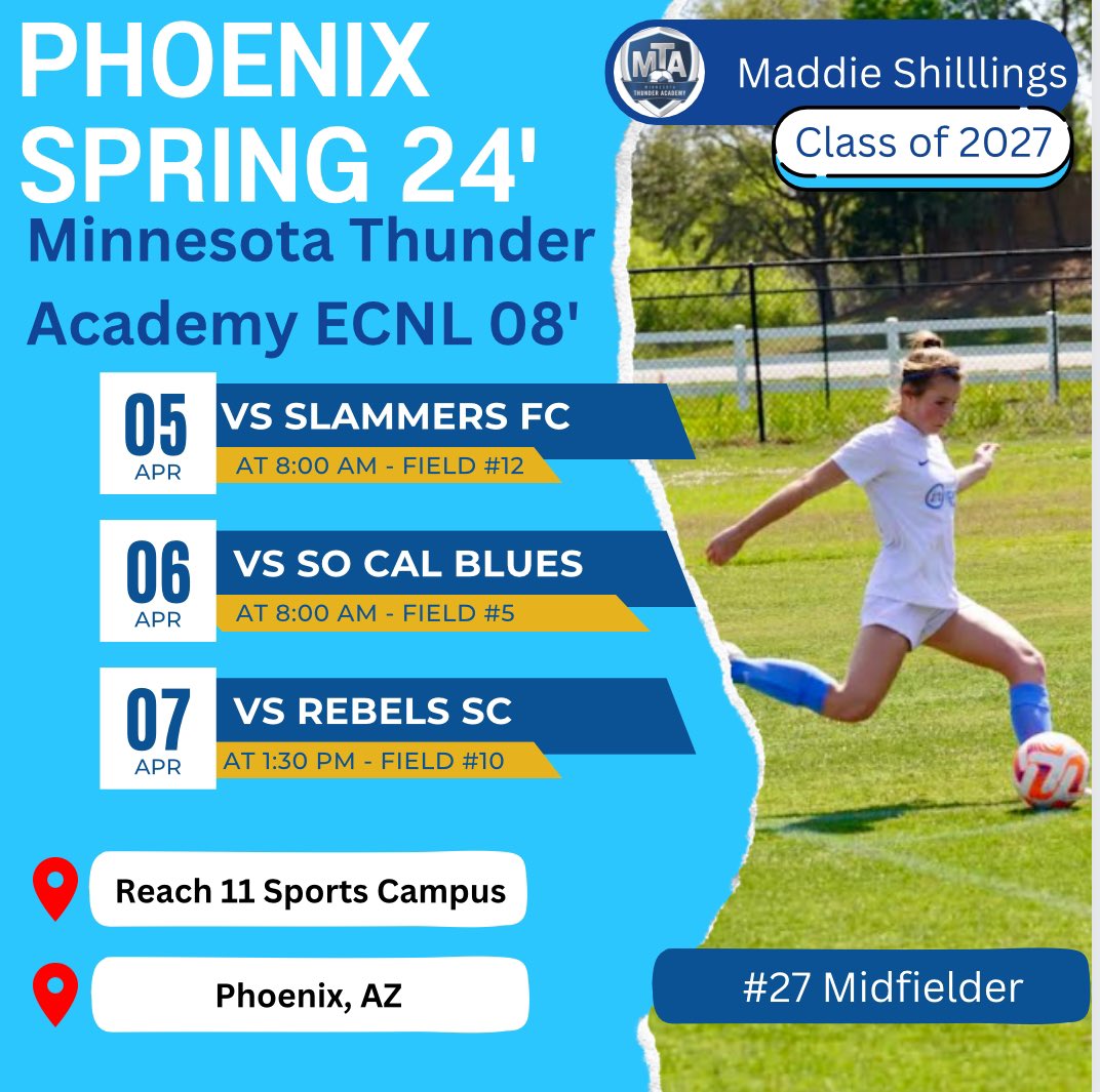 Let’s go <a href="/MTA08ECNL/">mta08ecnl</a> ! We head to the 🌵 🌵 for three games this weekend. Come watch us play! <a href="/ECNLgirls/">ECNL Girls</a> <a href="/TopDrawerSoccer/">TopDrawerSoccer</a> <a href="/PrepSoccer/">Prep Soccer ⚽️</a> <a href="/ImYouthSoccer/">ECNL/GA/Recruiting/College Soccer</a>