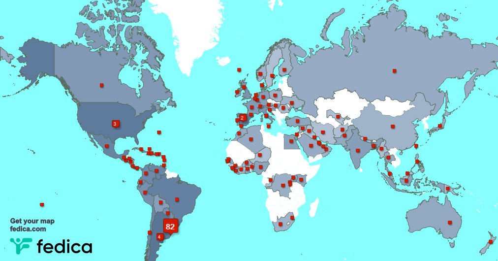 Tengo 95 nuevos seguidores, desde Uruguay, Argentina, Estados Unidos, y más durante la última semana fedica.com/!Alfredolara29