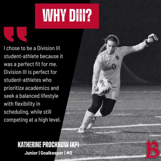 Kicking off D3 Week with our first ‘WHY D3’ quote from junior goalkeeper KP. Thank you KP for your commitment to being a D3 Student Athlete!! #d3week