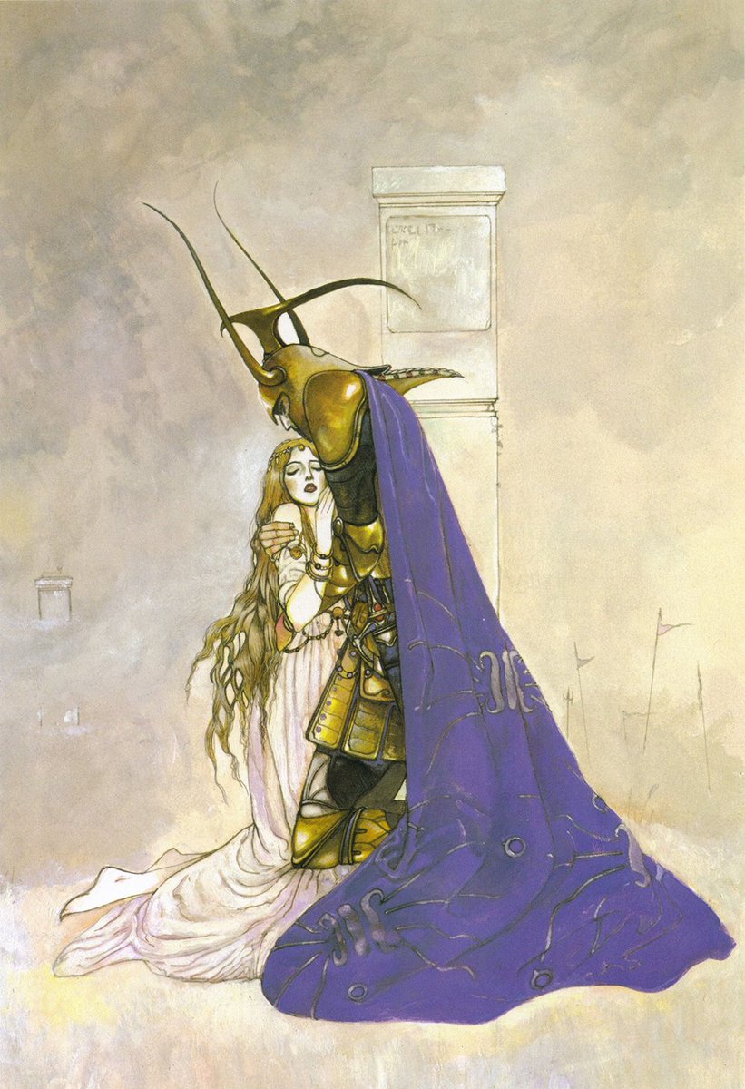 'Eternal Knight' acrylic, colored ink illustration by artist Yoshitaka Amano

#fantasyart