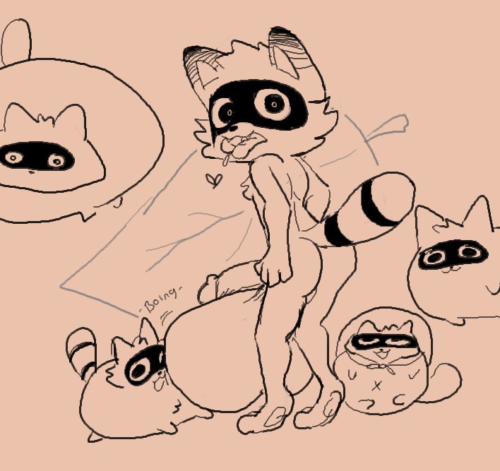 Fuzzylancer's tweet image. old Tanuki doodle
