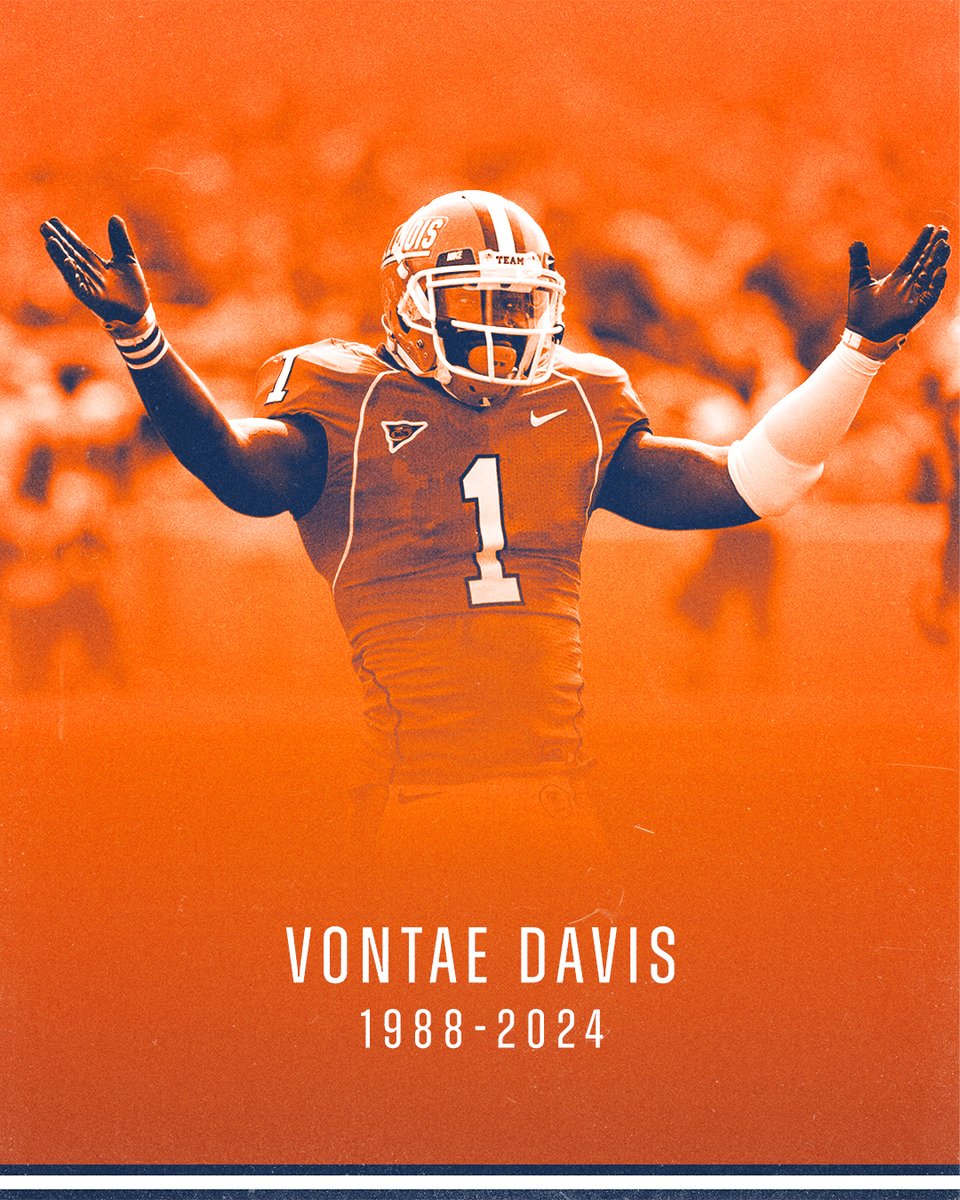 Our thoughts are with the Davis family as we remember 2008 All-American and three-time All-Big Ten honoree Vontae Davis. #Illini // #HTTO // #famILLy