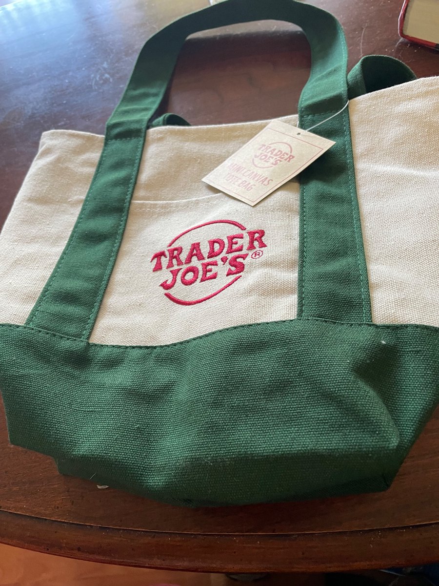 Wife brought home this mini tote bag; she bought it for $2.99 at TJs. They are listed on EBay for as much as $250 (obo), but I’m not convinced any are actually being sold at those prices. The one I saw had not sold.