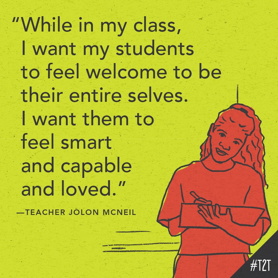 Teacher2Teacher (@teacher2teacher) on Twitter photo How do you encourage Ss to bring their whole selves into your classroom?
(Wisdom via <a href="/jmacisfedup/">Jolon McNeil</a>) #JoyfulLeaders How do you encourage Ss to bring their whole selves into your classroom?
(Wisdom via <a href="/jmacisfedup/">Jolon McNeil</a>) #JoyfulLeaders