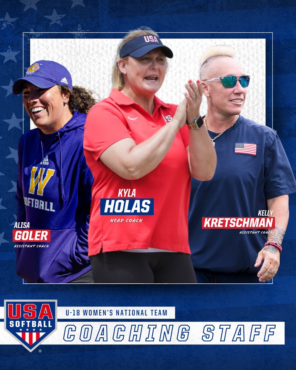 𝙅𝙪𝙨𝙩 𝙖𝙣𝙣𝙤𝙪𝙣𝙘𝙚𝙙 ⤵️

Former U.S. Olympian 𝗞𝗲𝗹𝗹𝘆 𝗞𝗿𝗲𝘁𝘀𝗰𝗵𝗺𝗮𝗻 will lead the U.S. Women's Elite Team this summer, while 𝗞𝘆𝗹𝗮 𝗛𝗼𝗹𝗮𝘀 returns to the helm of the <a href="/USASoftballJWNT/">USA Softball Junior Women’s National Team</a> 🇺🇸

📃: go.usasoftball.com/24wntc

<a href="/USASoftballWNT/">USA Softball Women's National Team 🇺🇸</a> | <a href="/WBSC/">WBSC ⚾🥎</a>