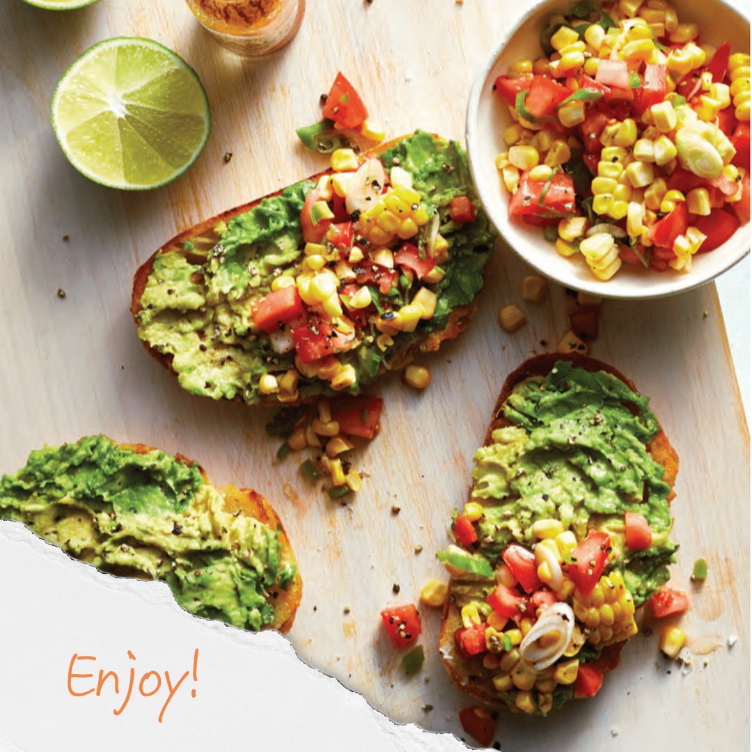 Up next for my Kitchen Mix Recipes is one of my favorites - Avocado Toast with Corn-and-Tomato Salsa! store.martinamcbride.com/collections/co…