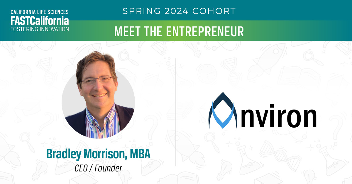 Meet the FAST entrepreneurs 🚀 Bradley Morrison, MBA is the Founder/CEO of @anviron1 a #startup developing a pipeline of drug candidates that target cancer stem cells and drug resistance in advanced cancers. Learn about the support they get in #FASTCa: bit.ly/49q1bzj