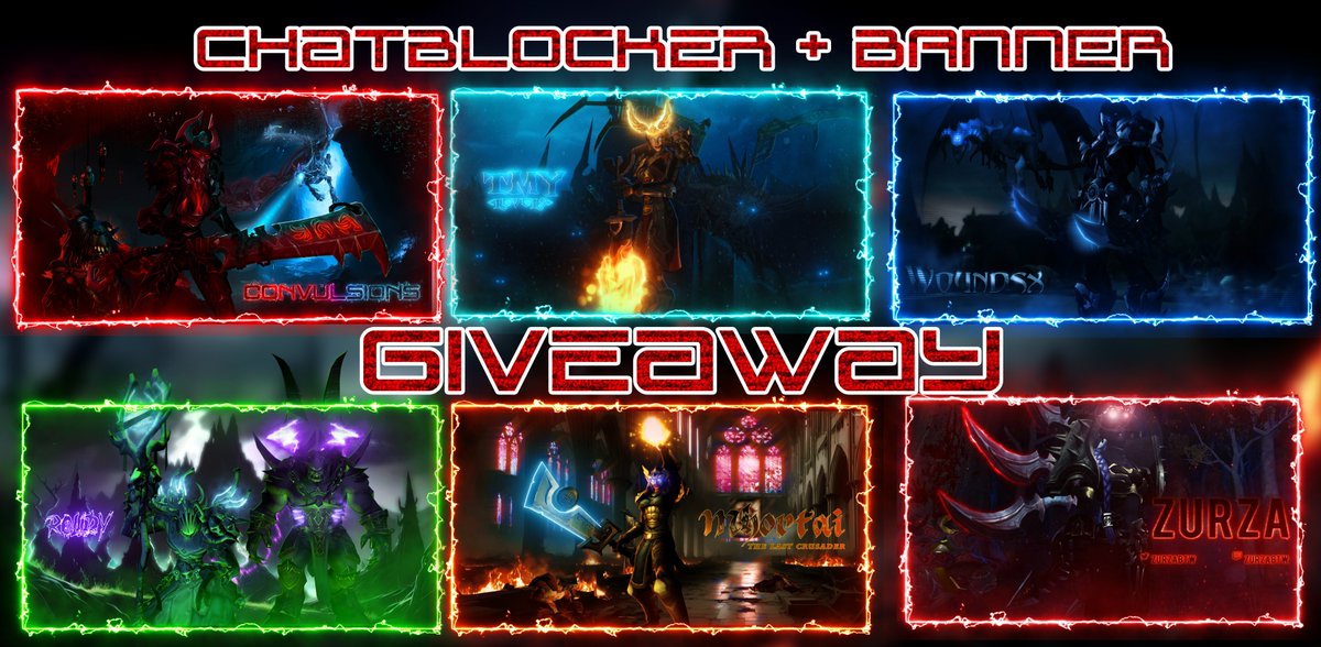 🌟CHATBLOCKER +BANNER GIVEAWAY🌟

You all know the drill.  

To win the prize you must⤵️

✅Follow
🔁Retweet (Repost)

DM open if you have any questions.

#warcraft #warcraftart #giveaway #Dragonflight #blizzard