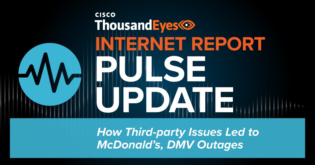 Sometimes it’s not you, it’s them. Third-party issues appeared linked to recent outages at both McDonald’s and the DMV. Tune in to hear the full story and important takeaways. thousandeyes.com/blog/internet-…