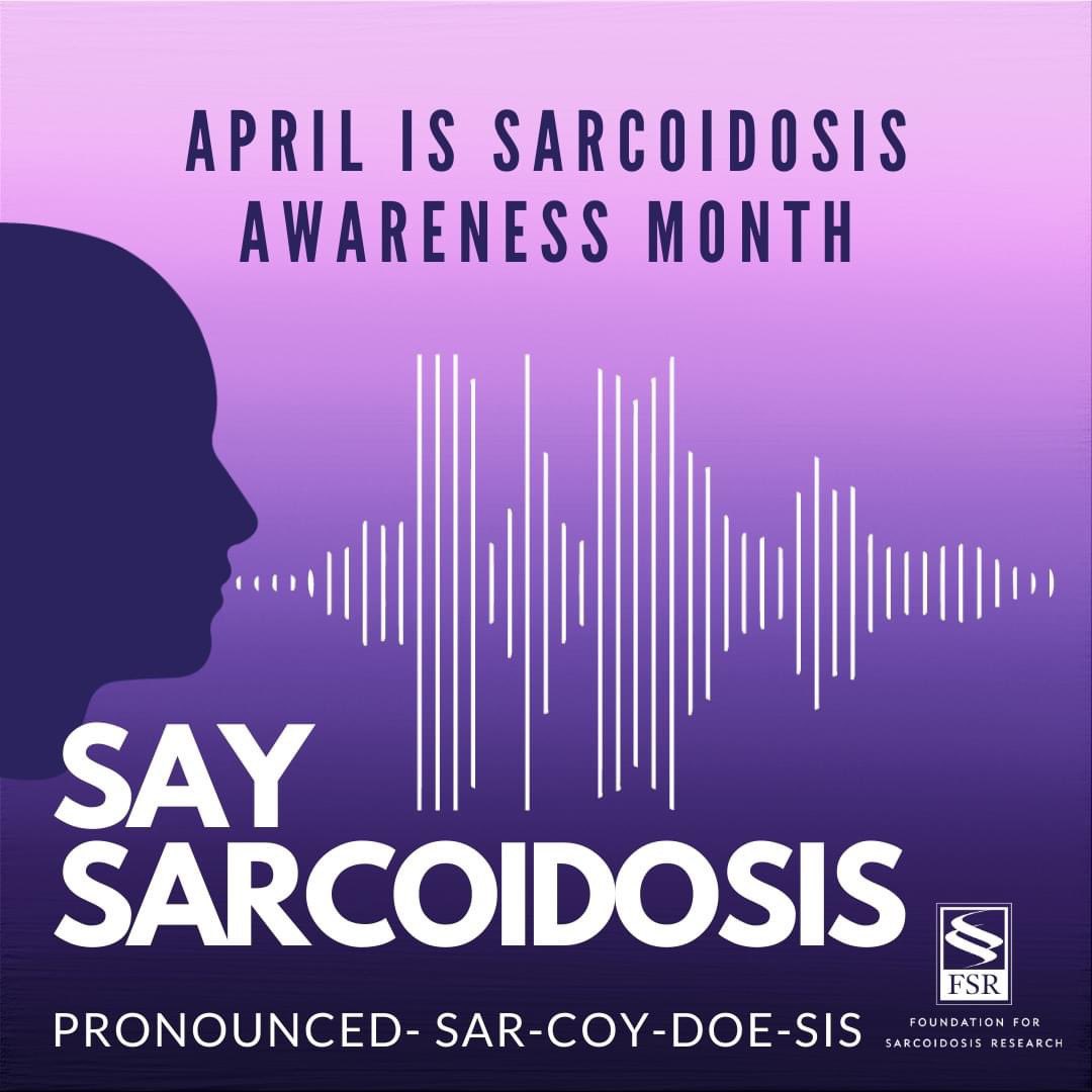 April is #Sarcoidosis Awarebess Month!! We are proud to join our friends @StopSarcoidosis in raising awareness for this debilitating disease!!