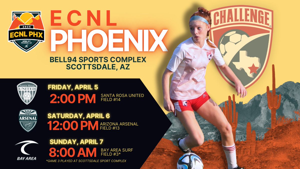 This weekend you can find us at the ECNL Showcase in Scottsdale,AZ. #cscecnl #ecnl #ecnlgirls #scottsdale