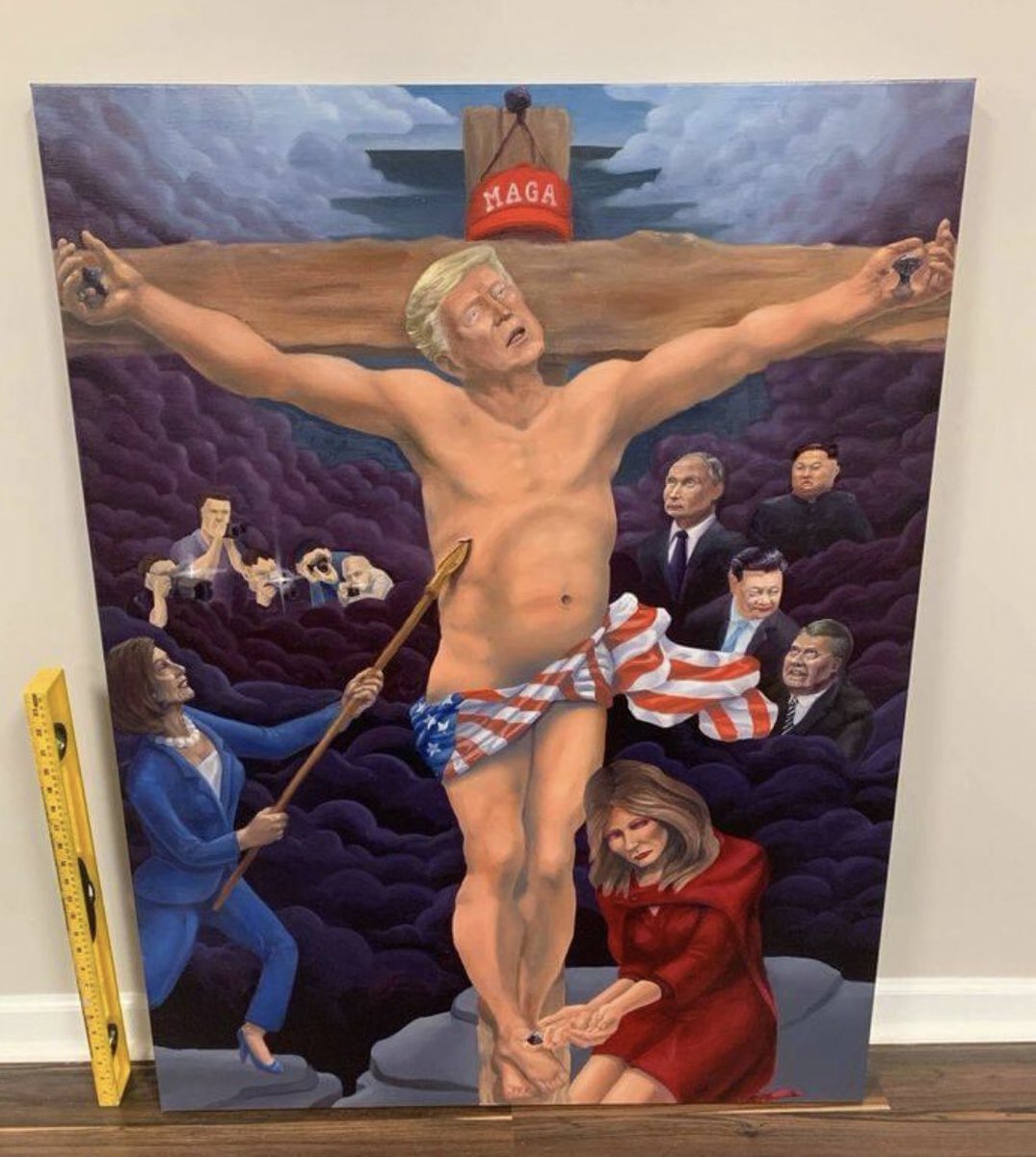 IDLIVA's tweet photo. I can’t imagine having spikes driven into my hands &amp; feet, but if Trump wants to be “Christ like”, I have a hammer &amp; I’m willing to hammer in the morning. I’ll even hammer in evening, all over the land of #MarALoco. https://t.co/Ubq5Fx6YYV