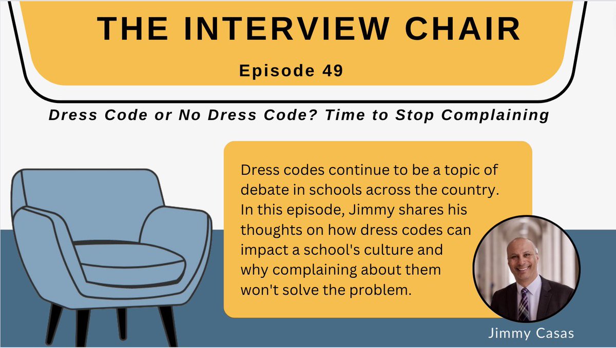 Here we go again! Episode #49 of #TheInterviewChair is LIVE now on your favorite podcast platform and at jimmycasas.com/theinterviewch… Hope you will take 10 minutes to check out my latest topic - Dress Code or No Dress Code: Time to Stop Complaining