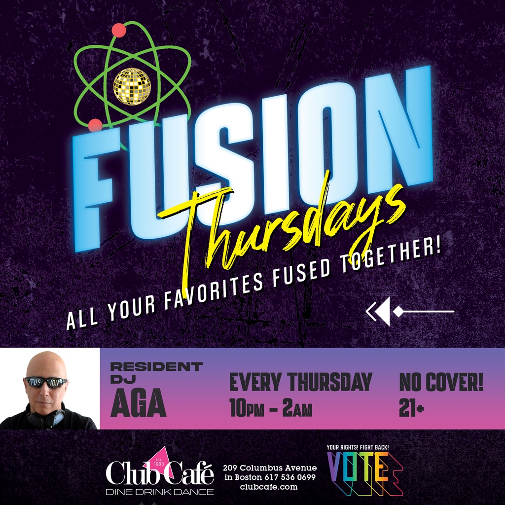 Welcome @djagaboston as the new Thursday night resident DJ for FUSION Thursdays. DJ Aga has been working with us on Sundays for some time now and we are excited to have him on a weekly basis spinning all the hits!