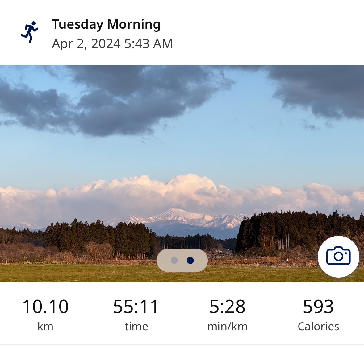 runner_eiki's tweet photo. 昨日は休足👣、からの...
今朝は気温4℃ ☁️/☀️の中、朝ラン10.10km♪
新年度の初ランは、おまかせペースジョグ🏃♂️💦
Avg Run Cadence 175 spm
Avg Stride Length 1.04 m
#ASICS #GlideRide 👟
#Zamst #Footcrafts
#朝ラン #ランニング
#走れることに感謝
#RunToFeel https://t.co/ZnWzJzUSzf