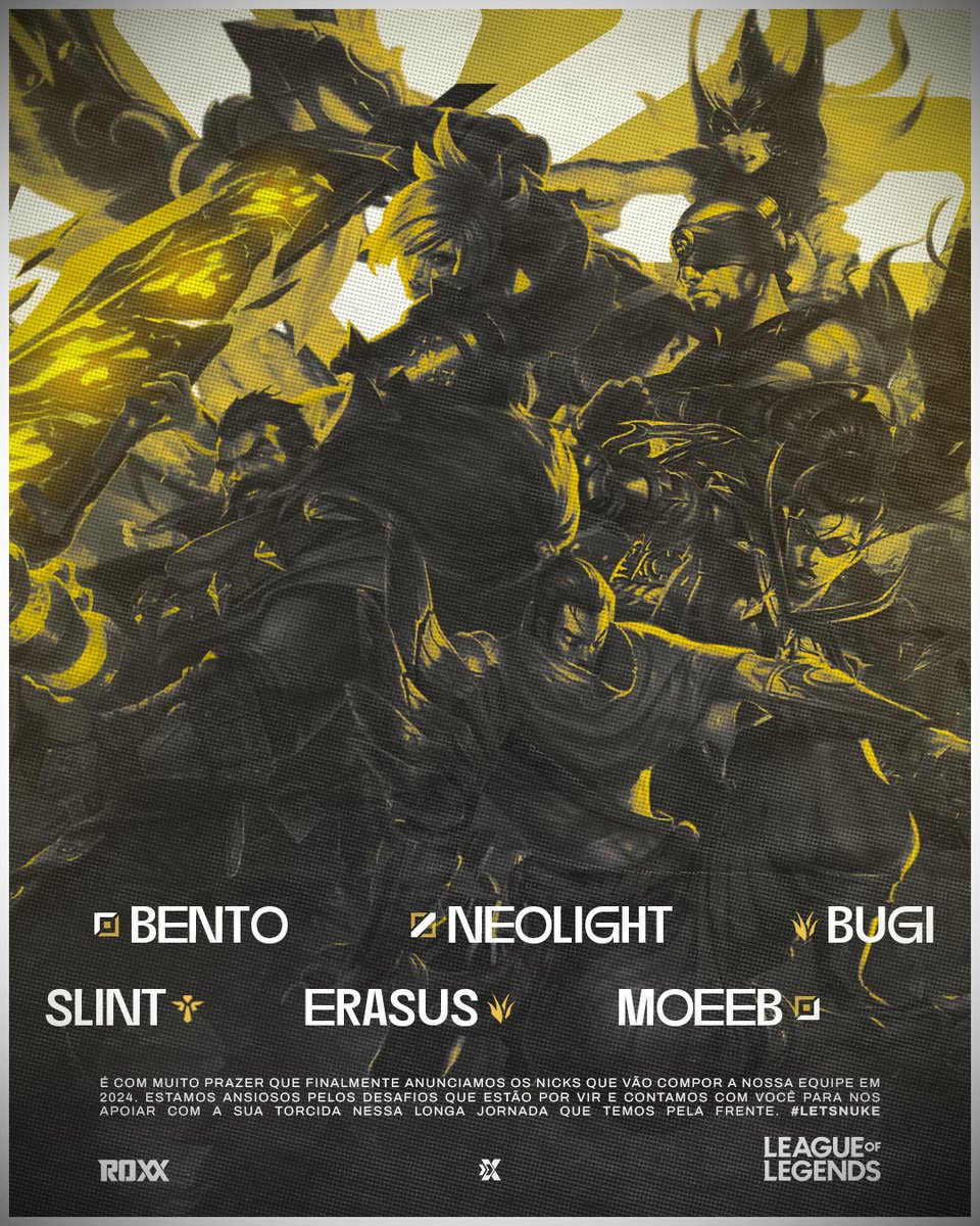 nkeesports's tweet image. 🚨Saiu família!! O anúncio tão esperado por todos, o anúncio da nossa Line-Up principal!

Estamos prontos para enfrentar tudo e todos! Para ganhar e mostrar nosso valor na @LigaGG_ /@LCBBoituva e @BPV_Oficial  

Apresentamos a vocês: 

🔝@mikasalol7
🍃@bugilol
🍃@ErasusOficial
🧙…