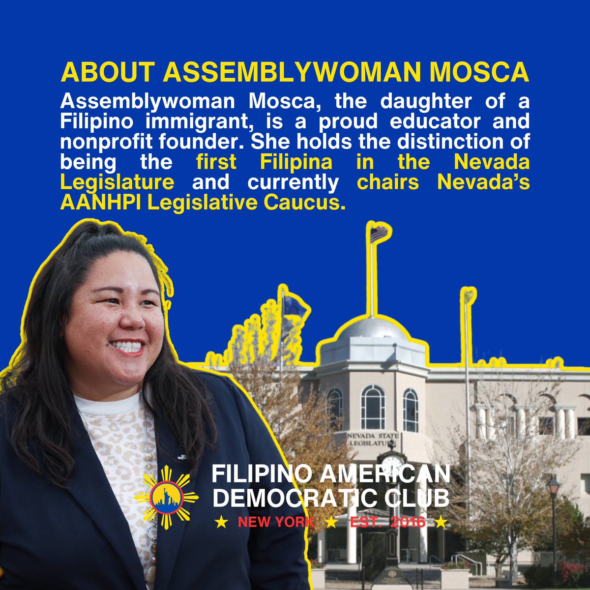 What does Filipino political organizing look like in a swing state? 🗳️ Come out and join our April general body meeting and hear from a ✨special✨ guest, Nevada’s first Filipina Assemblywoman @EricaMosca14. RSVP at bit.ly/april2024meeti… to join this discussion!