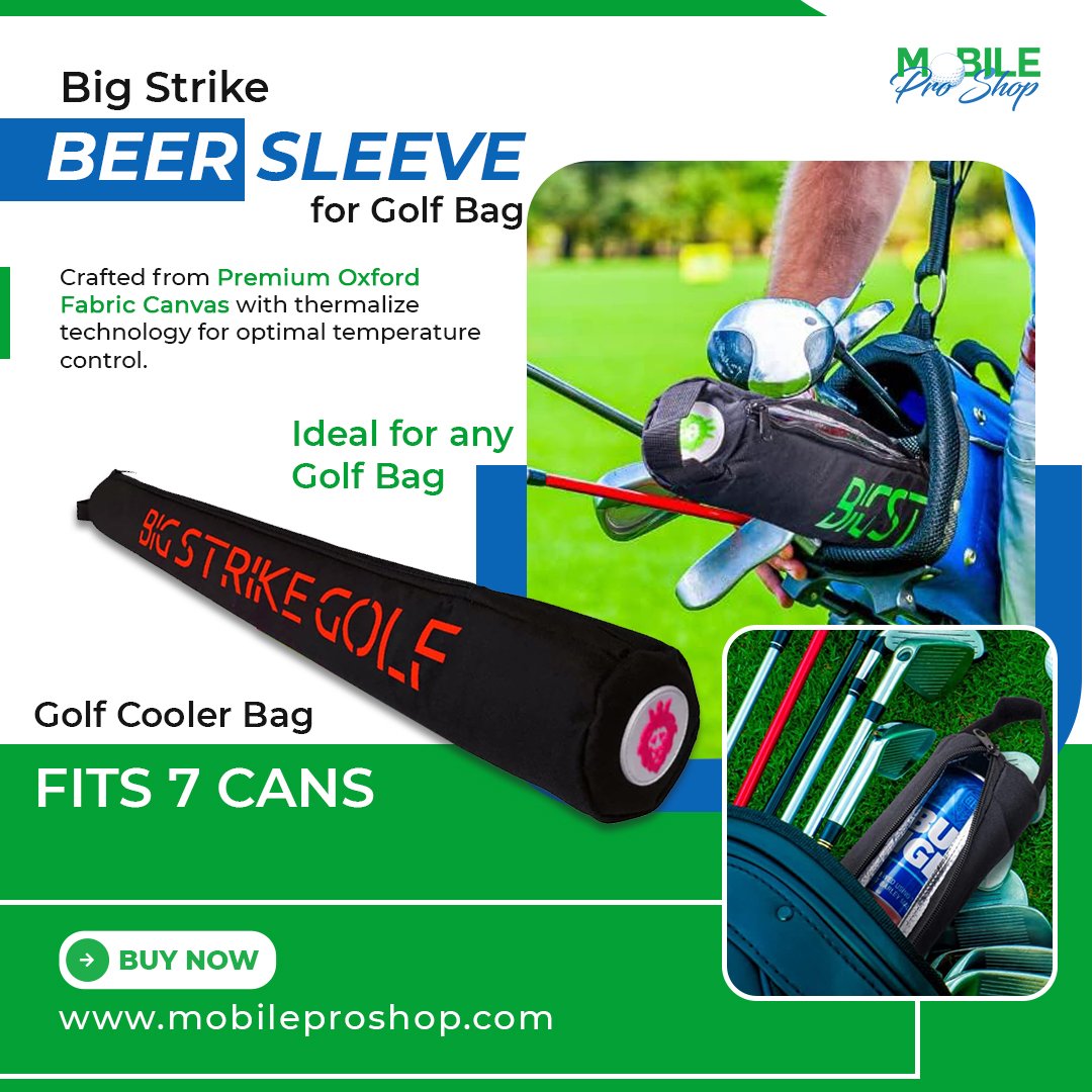 Big Strike Beer Sleeve for Golf Bag Holds 7 Beer Cans Fits in Most Golf Cooler bag, Golf Insulated Sports Bags, Beer Sleeve and Cooler!

#BigStrike #GolfBeerSleeve #CoolerBag #ThermaliteTechnology #GolfAccessories #BeerOnTheGo #WineLovers #GolfingEssentials