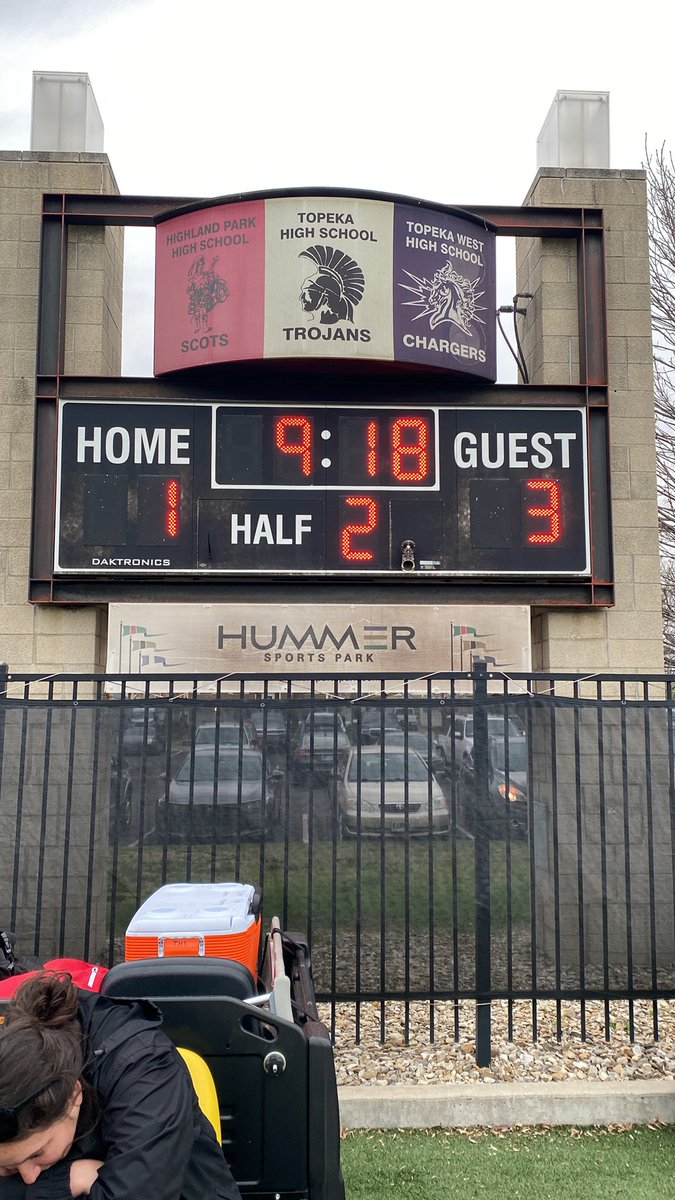 Topeka High Lady Trojans Soccer down at halftime to SHHS Lady Thunderbirds.  Let’s go Trojans!