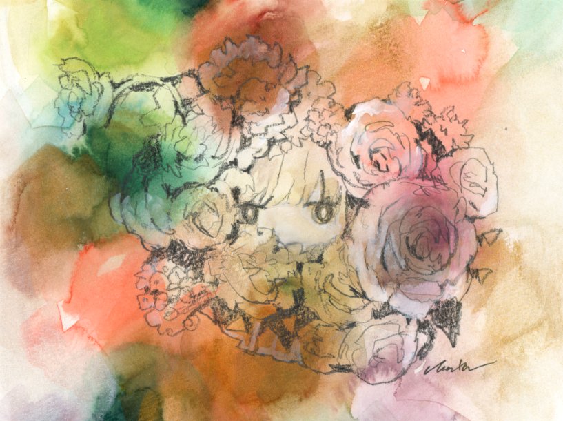「quiet mini bouquet 」|蒼川わか ◇4/5~ ひととき、ひとさじ展のイラスト