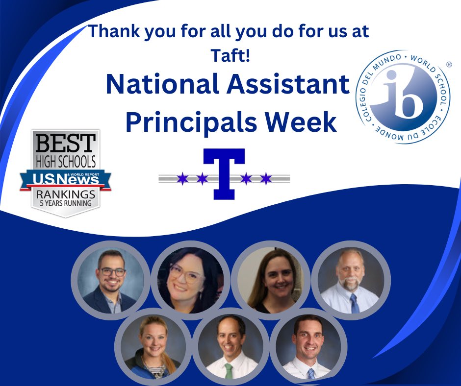 Thank you to our incredible assistant principals for their unwavering dedication, support, and leadership at our high school and academic center! Thank you for all you do to make our Taft school community thrive! We appreciate you! Drop a thank you in the comments🙌#CPSAPWeek24