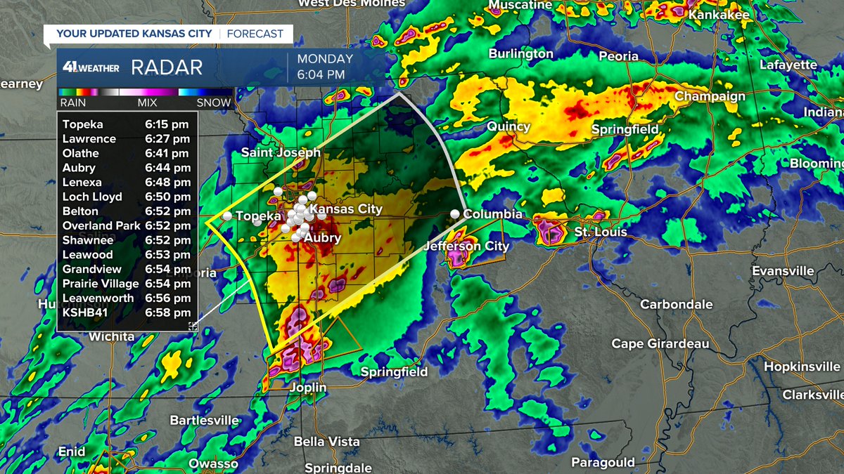 This round of rain & T-Storms will end during the next hour as it races northeast at 60 mph. The rain cooled air from the day and this evening has greatly reduced the severe threat. After this it is just scattered showers, T-Storms before a cold rain arrives by sunrise. @kshb41