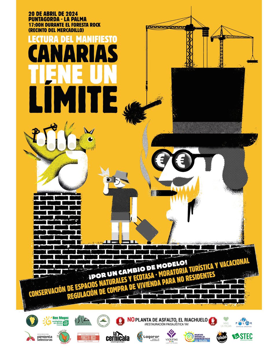Otro motivo para movilizarse el próximo 20 de abril. #Tenerife #Lanzarote #Fuerteventura #GranCanaria #LaPalma
#CanariasTieneUnLimite