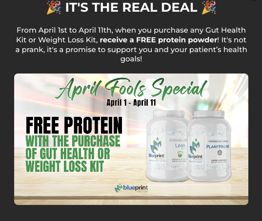Oh boy did we get some good news!

Now through April 11th....purchase any Gut Health Kit or Weight Loss Kit and receive a FREE protein powder!  

No better time like the now to jump start your health!

#AllSeasonsHealing
#IntegrativeHealthSolutions
#NaturalWellnessJourney