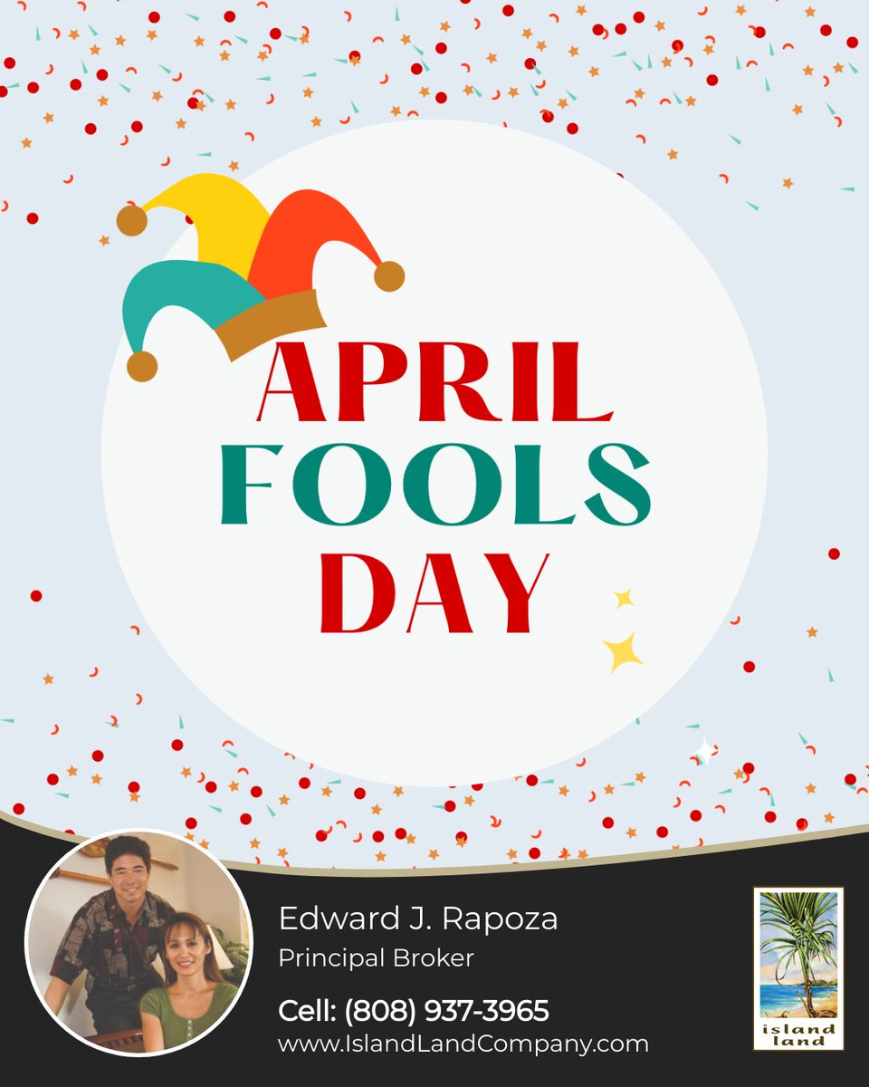 April Fools' Day: The one day of the year where pranks reign supreme and laughter is contagious! Let the fun begin! 😜🃏

#aprilfoolsday #april1 #april #jokes #pranks #dontgetfooled #hawaiirealestate, #hawaiirealtors, #hawaiihomesforsale #luxuryvacationrentals