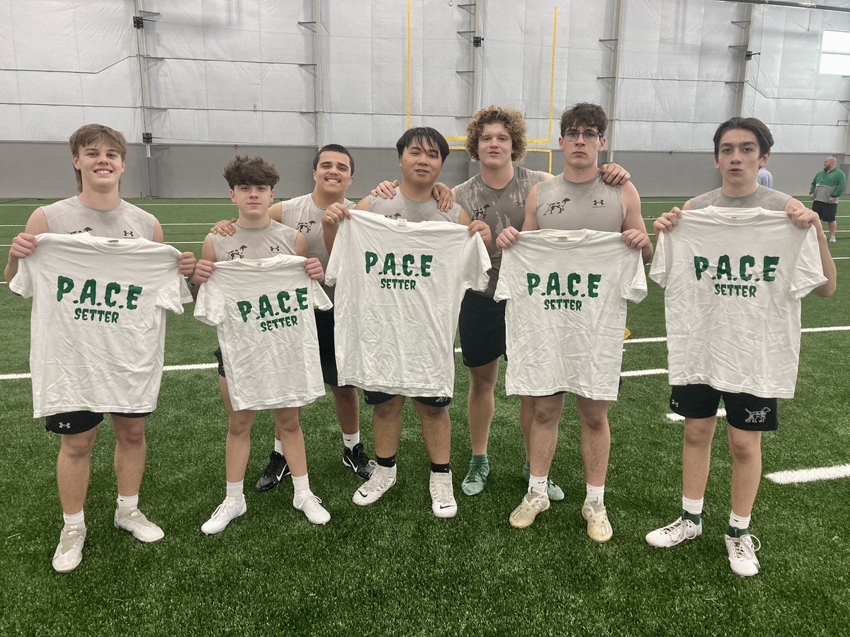 pointerfootball's tweet image. Shout out to our #PACESetters from last week’s ’400 Competition’‼️Johnny Sayaxomphou, John Alexander, Caden Webb, Ever Gar, Charlie Vaughn, Abe Cone (not pictured), Trenton Fredricks, Christian Waessil. 
#SetThePACE #GoDogs 🟢⚪️⚫️🐾🏈