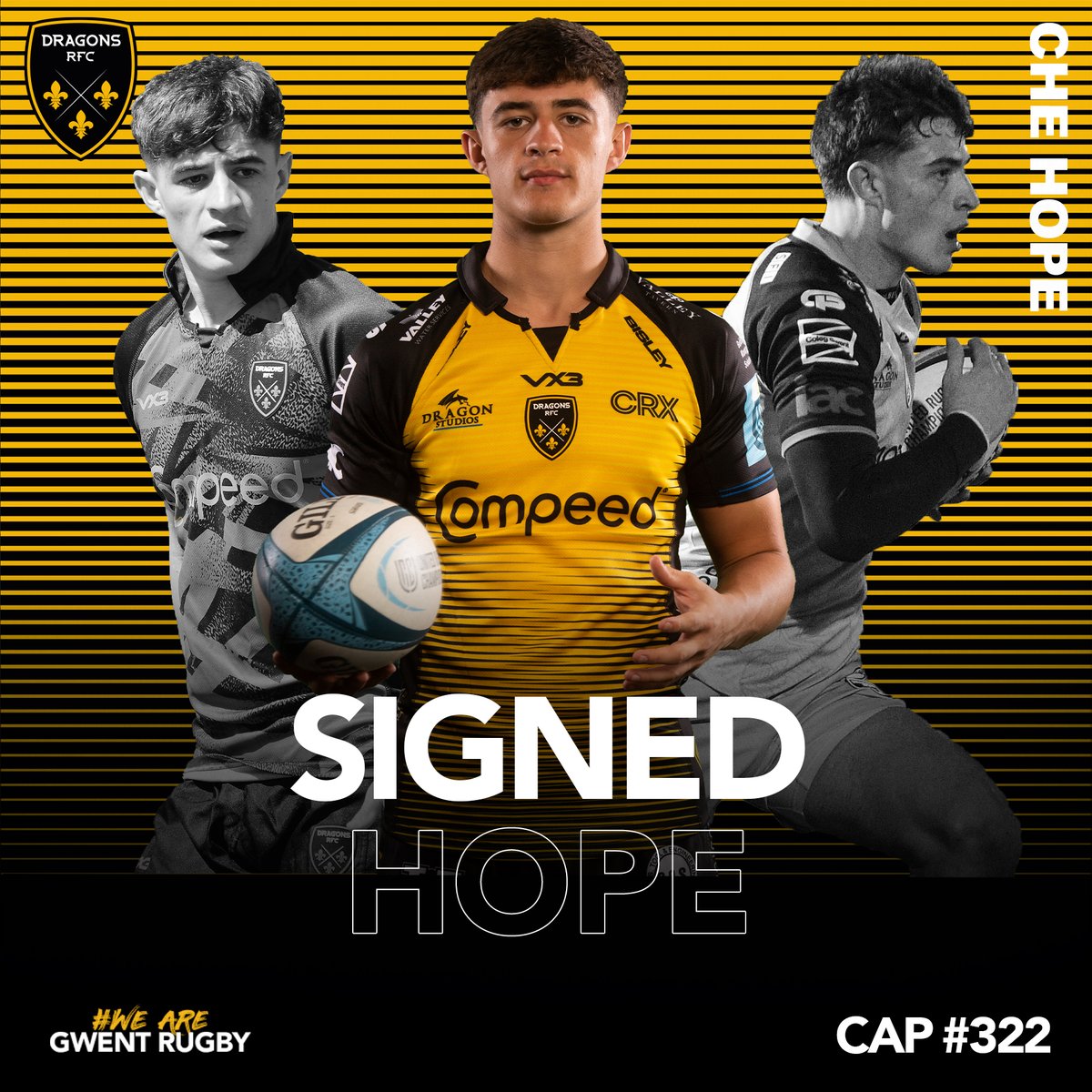 dragonsrfc's tweet image. 📝 𝙃𝙊𝙋𝙀 𝙎𝙄𝙂𝙉𝙎 🆙 ✍️

We are delighted to announce that scrum half Che Hope has signed a 🆕 long-term deal with the Men of Gwent ahead of the 2024/25 season! 

Show some ❤️ for Che

#WeAreGwentRugby #NextGen