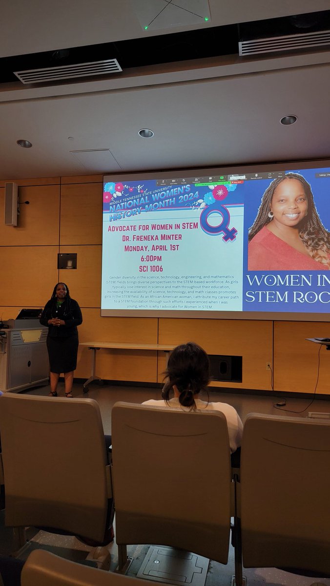Tonight we join with <a href="/MTSUWISTEM/">MTSU WISTEM</a> in welcoming Dr. Freneka Minter for the MTSU National Women's History Month Presentation