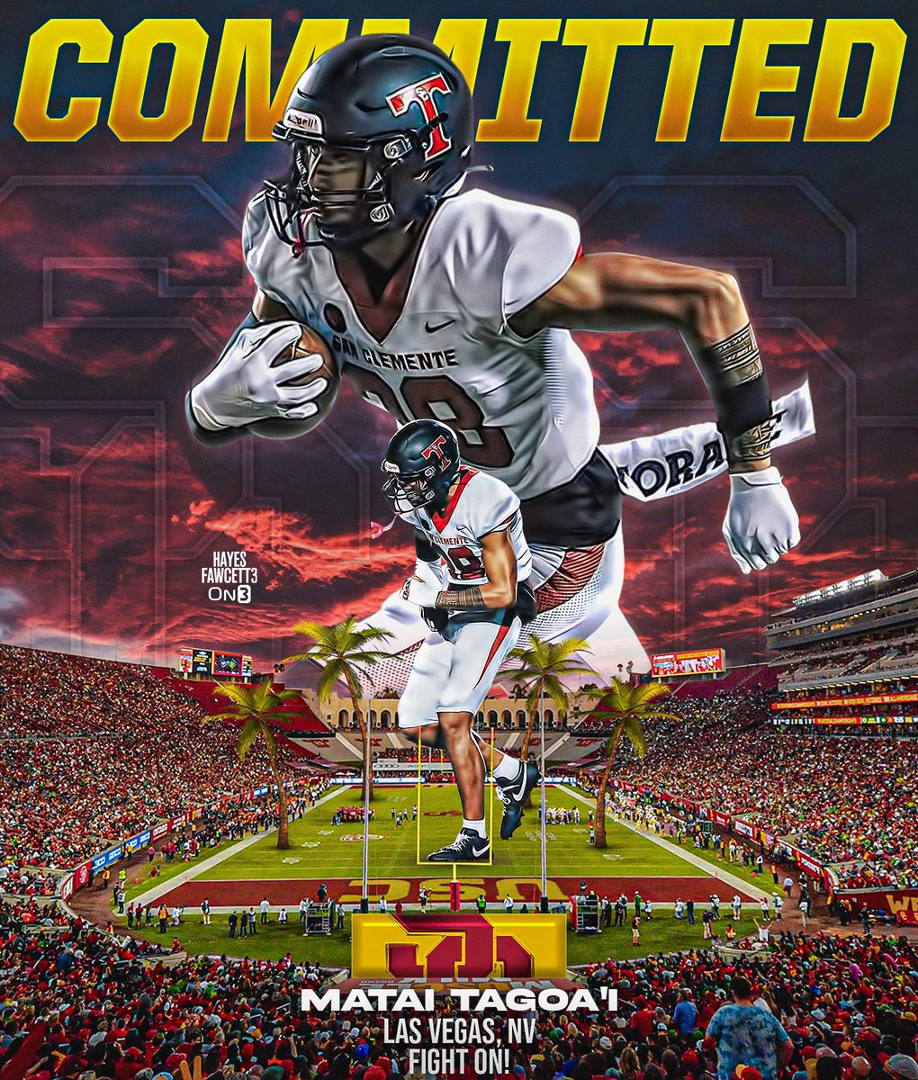 BREAKING: Four-Star LB Matai Tagoa’i has Committed to USC, he tells me for @on3recruits The 6’4 210 LB from Las Vegas, NV chose the Trojans over Texas, Oklahoma, & Washington “I’m all in, let’s get this money. ALL GLORY ✌🏽 GOD. FightOn! Proverbs 3:5-6” on3.com/db/matai-tagoa…