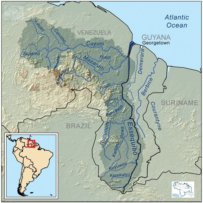 AntroCanal's tweet photo. Comparte el Mapa del Este de Venezuela donde se detallan los principales ríos y afluentes del majestuoso río Esequibo. #2Abr #MiMapa 

Comparte el Este de la Nación 🇻🇪

#EsequiboEsVenezuela
#TigriIsVanSuriname https://t.co/J7z0XDYGS3