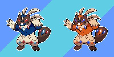 tropkicks's tweet image. Buckit, Pondstor and Castokh. My water partner Fakemon sprited by @TravisComm