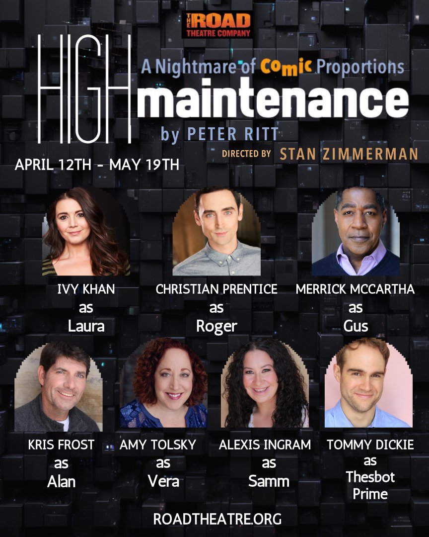 Here they are! Our cast of High Maintenance 🦾
We open April 12th! 
This funny tale begs you to confront the question where do we draw the line when technology and art meet? 📱💥🎨
🎟's: ci.ovationtix.com/35065/producti…