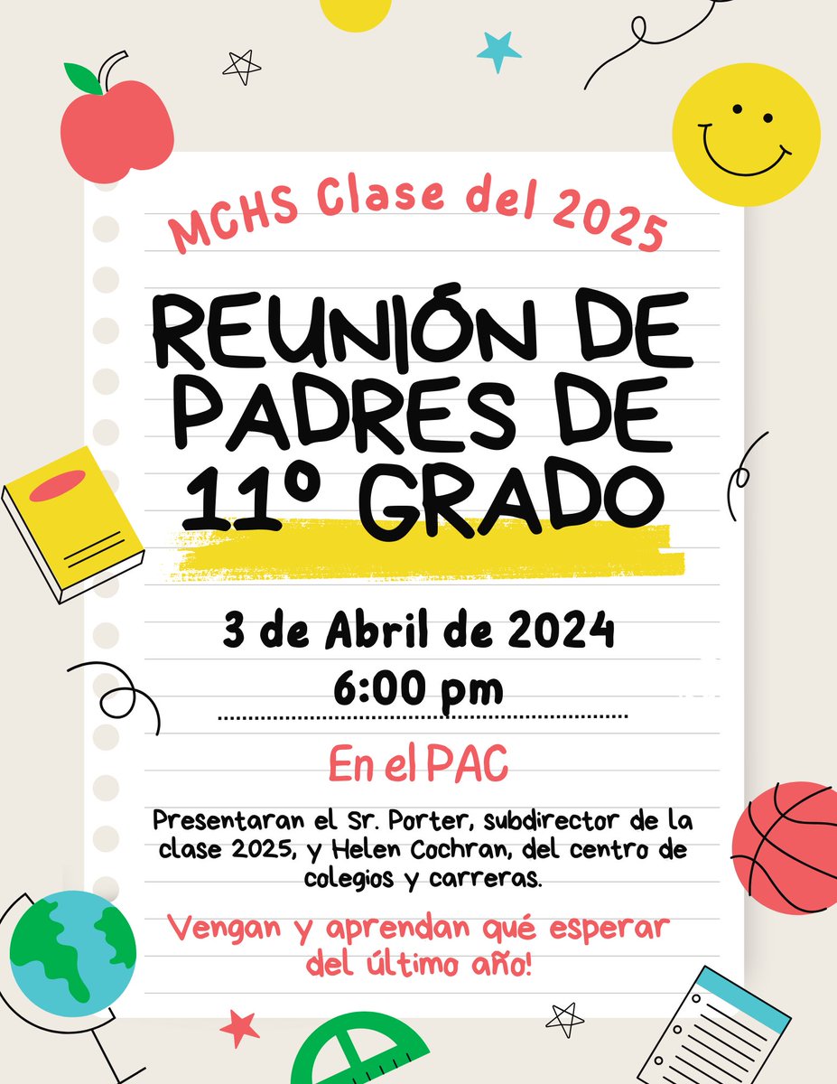 Class of 2025‼️ Come out and hear from our AP, Mr Porter and our College and Career Facilitator, Ms Cochran!! Find out what senior year is all about! @MCHS_Rams 🐏💚#maydeforthis #rpnd