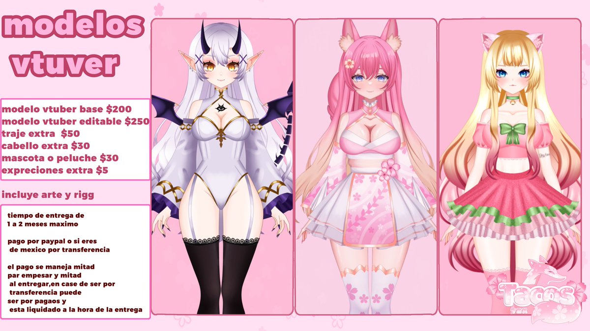 Holii vengo ofreciendo comisiones para modelos vtuber 2d  💕🌸
#comissionsopen #Vtuber #art