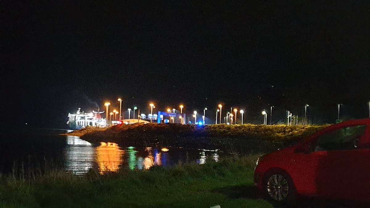 Since 23.15 Our Granddaughter Kalli and us have watched umpteen Police Vehicles, Coastguard Vehicles An Ambulance and 2 Fire Engines Blue Lighting through Cairnryan heading to the Stena Port. Hopefully no-one has been injured. Picture by #DigitalMediaScotlandUK