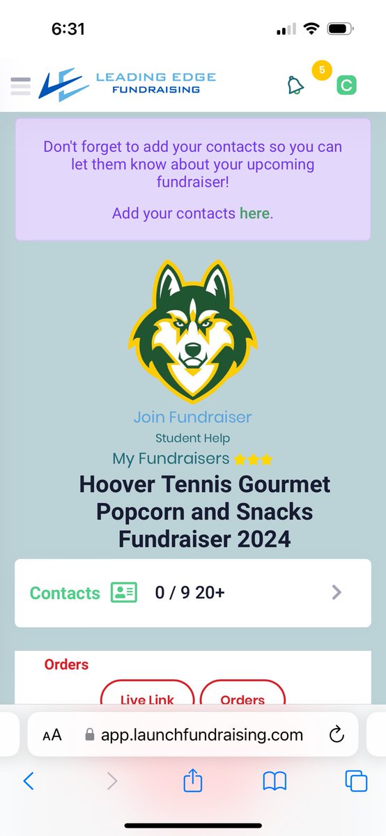 Please donate to help by tennis rackets, snacks for road matches, stop and ret food for the team. 
app.launchfundraising.com/app/main/fundr…